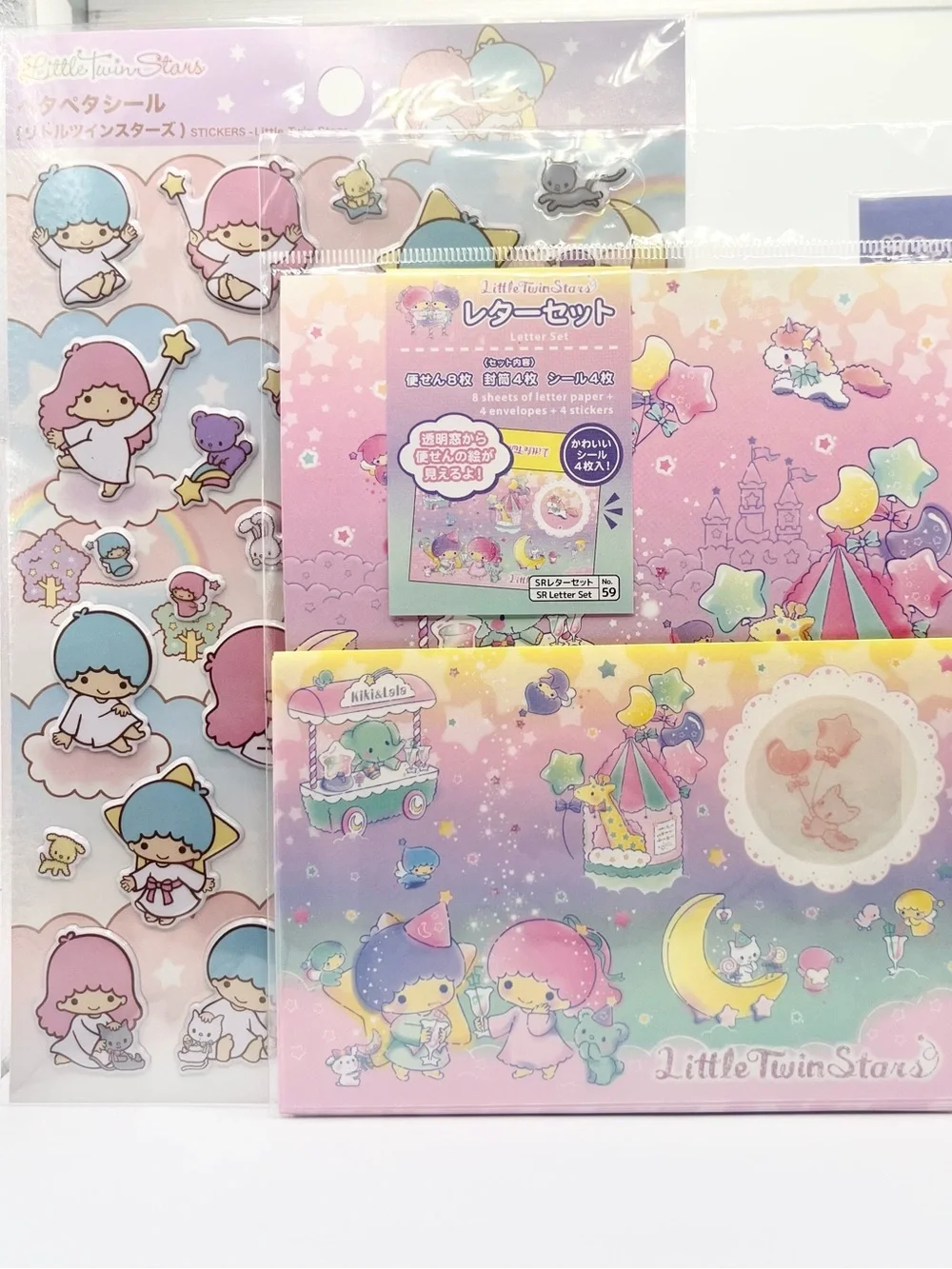 Sanrio Little Twin Stars Pastel Pink Purple Blue Letter Set